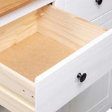 NNEDPE Sideboard White 93x40x80 Cm Solid Pinewood