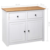 NNEDPE Sideboard White 93x40x80 Cm Solid Pinewood