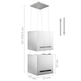 NNEVL Hanging Island Range Hood Touch Sensor LCD 37 cm Stainless Steel