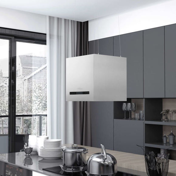 NNEVL Hanging Island Range Hood Touch Sensor LCD 37 cm Stainless Steel