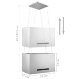 NNEVL Hanging Island Range Hood Touch Sensor LCD 55 cm Stainless Steel