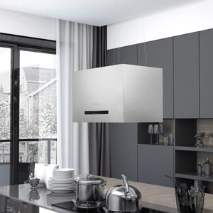 NNEVL Hanging Island Range Hood Touch Sensor LCD 55 cm Stainless Steel