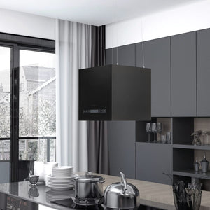 NNEVL Hanging Island Range Hood Touch Sensor LCD 37 cm Powder-coated Steel