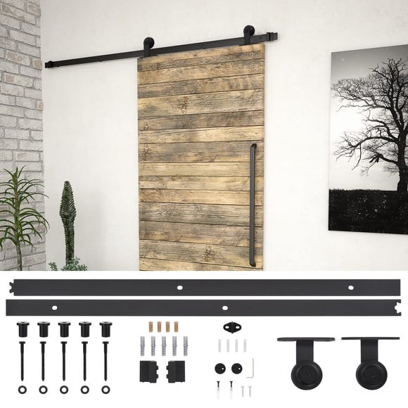 NNEVL Sliding Door SKIEN Hardware Kit 183 cm Steel Black