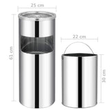NNEVL Ashtray Dustbin Hotel 30 L Stainless Steel