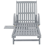 NNEVL Garden Sun Lounger Grey Solid Acacia Wood