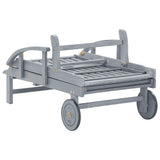 NNEVL Garden Sun Lounger Grey Solid Acacia Wood