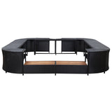 NNEVL Square Spa Surround Black 268 x 268 x 55 cm Poly Rattan