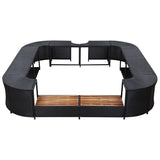 NNEVL Square Spa Surround Black 268 x 268 x 55 cm Poly Rattan