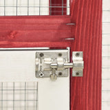 NNEDPE Rabbit Hutch Red And White 140x63x120 Cm Solid Firwood