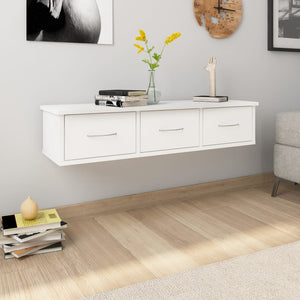 NNEVL Wall-mounted Drawer Shelf White 88x26x18.5 cm Engineered Wood