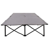 NNEVL Two Person Folding Sun Lounger Grey Steel