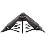 NNEVL Two Person Folding Sun Lounger Grey Steel