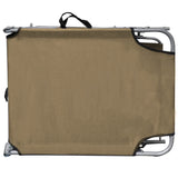 NNEVL Folding Sun Lounger with Canopy Taupe Aluminium