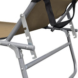 NNEVL Folding Sun Lounger with Canopy Taupe Aluminium