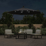 NNEVL Cantilever Garden Parasol with LED Lights and Steel Pole 300 cm Black