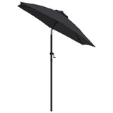 NNEVL Parasol Black 200x224 cm Aluminium