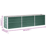 NNEVL Garden Raised Bed Galvanised Steel 240x40x45 cm Green