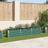 NNEVL Garden Raised Bed Galvanised Steel 240x40x45 cm Green