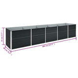 NNEVL Garden Raised Bed Galvanised Steel 400x80x45 cm Anthracite