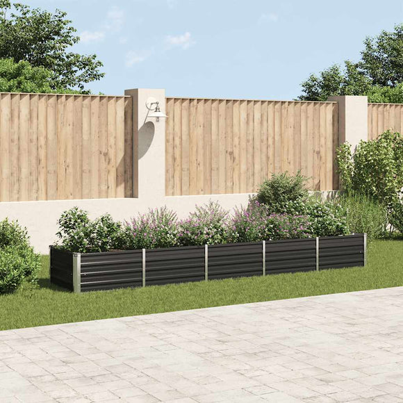 NNEVL Garden Raised Bed Galvanised Steel 400x80x45 cm Anthracite