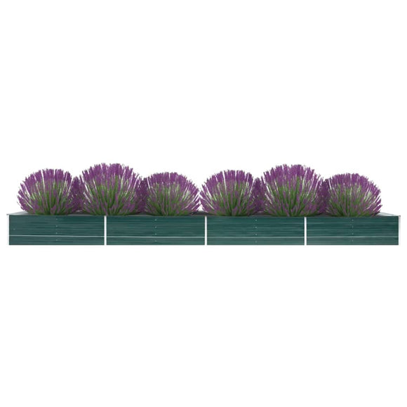 NNEVL Garden Raised Bed Galvanised Steel 600x80x45 cm Green