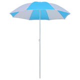 NNEVL Beach Umbrella Shelter Blue and White 180 cm Fabric
