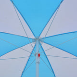 NNEVL Beach Umbrella Shelter Blue and White 180 cm Fabric