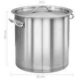 NNEVL Stock Pot 26 L 32x32 cm Stainless Steel