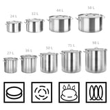 NNEVL Stock Pot 98 L 50x50 cm Stainless Steel