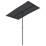 NNEVL Outdoor Parasol with Aluminium Pole 180x110 cm Black