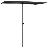 NNEVL Outdoor Parasol with Aluminium Pole 180x110 cm Black