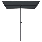 NNEVL Outdoor Parasol with Aluminium Pole 180x110 cm Black