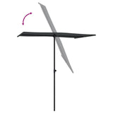 NNEVL Outdoor Parasol with Aluminium Pole 180x110 cm Black