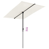 NNEVL Outdoor Parasol with Aluminium Pole 2x1.5 m Sand White