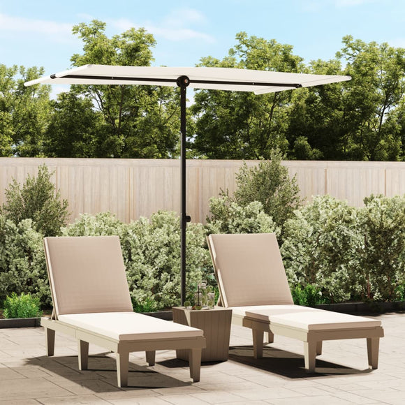 NNEVL Outdoor Parasol with Aluminium Pole 2x1.5 m Sand White