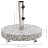 NNEVL Parasol Base Granite 30 kg Round Grey