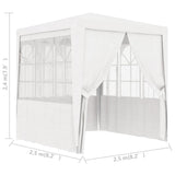 NNEVL Professional Party Tent with Side Walls 2.5x2.5 m White 90 g/m²