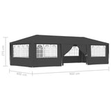 NNEVL Professional Party Tent with Side Walls 4x9 m Anthracite 90 g/m²