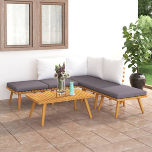 NNEVL 6 Piece Garden Lounge Set Solid Acacia Wood