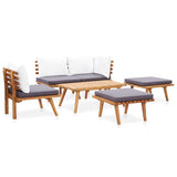 NNEVL 6 Piece Garden Lounge Set Solid Acacia Wood