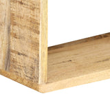 NNEVL 3 Piece Wall Cube Shelf Set Soild Mango Wood