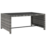 NNEVL Reclining Garden Chairs 2 pcs with Table Grey Poly Rattan