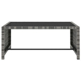 NNEVL Reclining Garden Chairs 2 pcs with Table Grey Poly Rattan