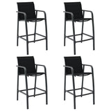 NNEVL Garden Bar Chairs 4 pcs Black Textilene