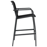 NNEVL Garden Bar Chairs 4 pcs Black Textilene