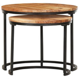 NNEVL Nesting Tables 2 pcs Solid Wood Acacia