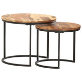NNEVL Nesting Tables 2 pcs Solid Wood Acacia