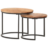 NNEVL Nesting Tables 2 pcs Solid Wood Acacia