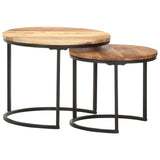 NNEVL Nesting Tables 2 pcs Solid Wood Acacia